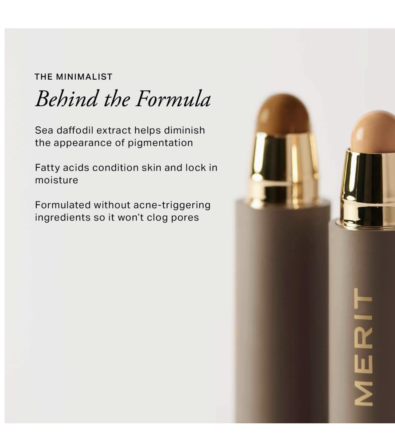MERIT The Minimalist Perfecting Complexion Foundation and Concealer Stick Camel - TrustMedUSA