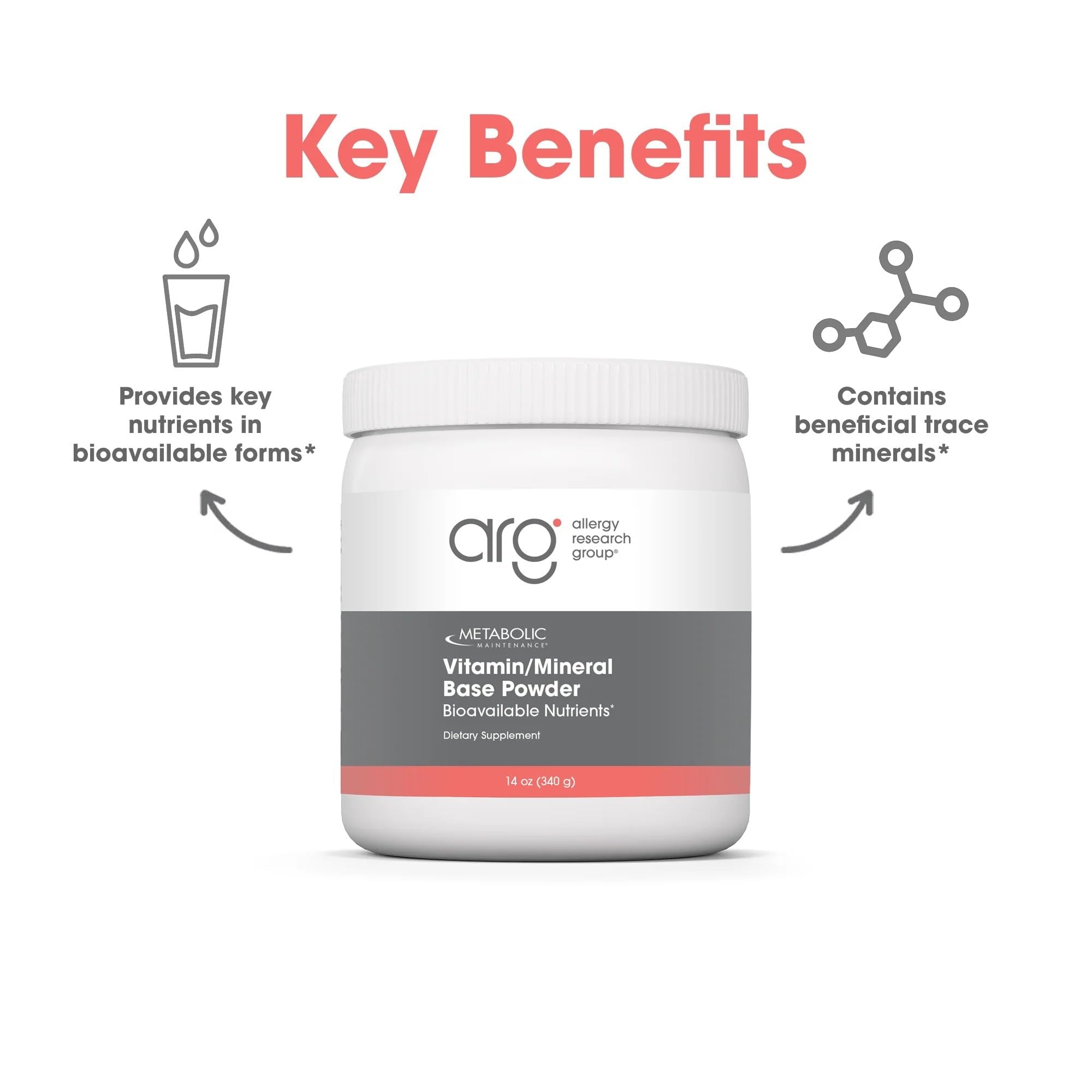 Metabolic Maintenance Vitamin Mineral Base Powder - Iron Free Multivitamin with Active B Vitamins + Chelated Minerals (340 Grams, 60 Servings) - TrustMedUSA