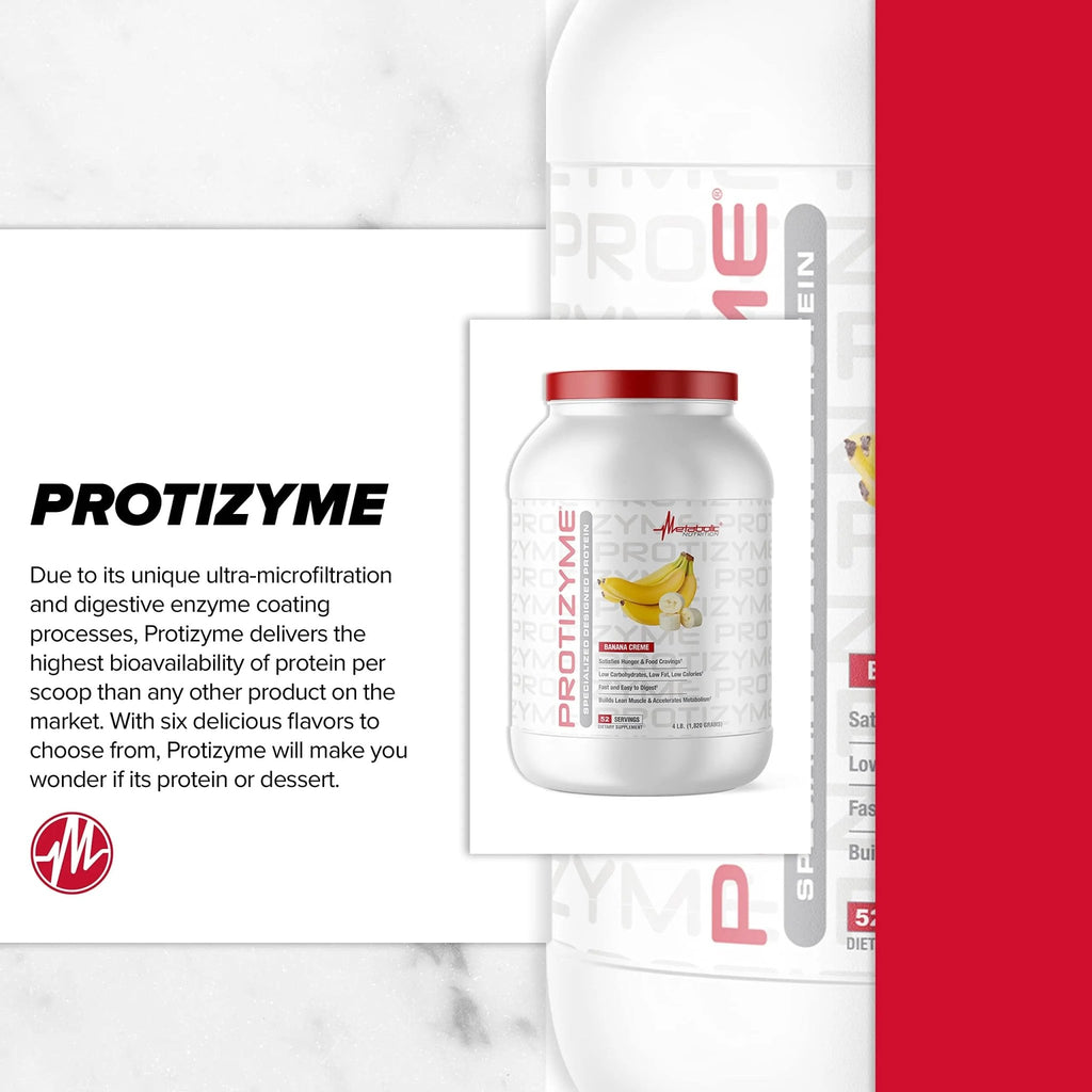Metabolic Nutrition, Protizyme, 100% Whey Protein Powder, High Protein, Low Carb - TrustMedUSA
