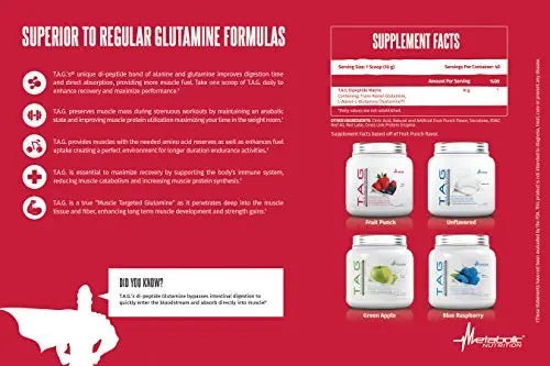 Metabolic Nutrition, TAG, Trans Alanyl Glutamine, 100% L-Glutamine Peptide Powder - TrustMedUSA