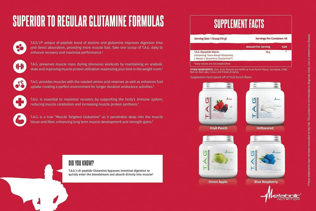 Metabolic Nutrition, TAG, Trans Alanyl Glutamine, 100% L-Glutamine Peptide Powder - TrustMedUSA