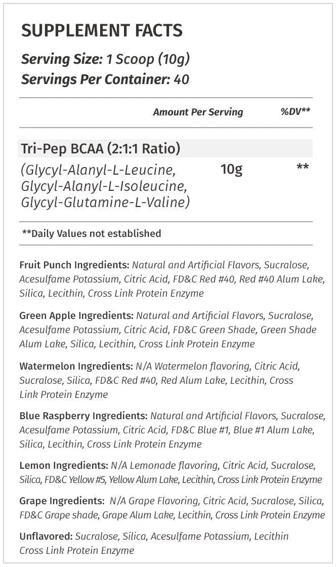Metabolic Nutrition | TRIPEP - Tri-Peptide Branch Chain Amino Acid, BCAA Powder - TrustMedUSA