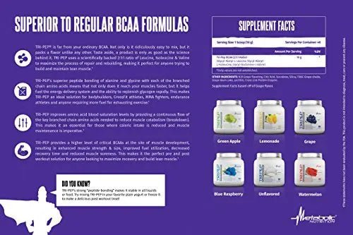 Metabolic Nutrition - TRIPEP - Tri-Peptide Branch Chain Amino Acid, BCAA Powder - TrustMedUSA