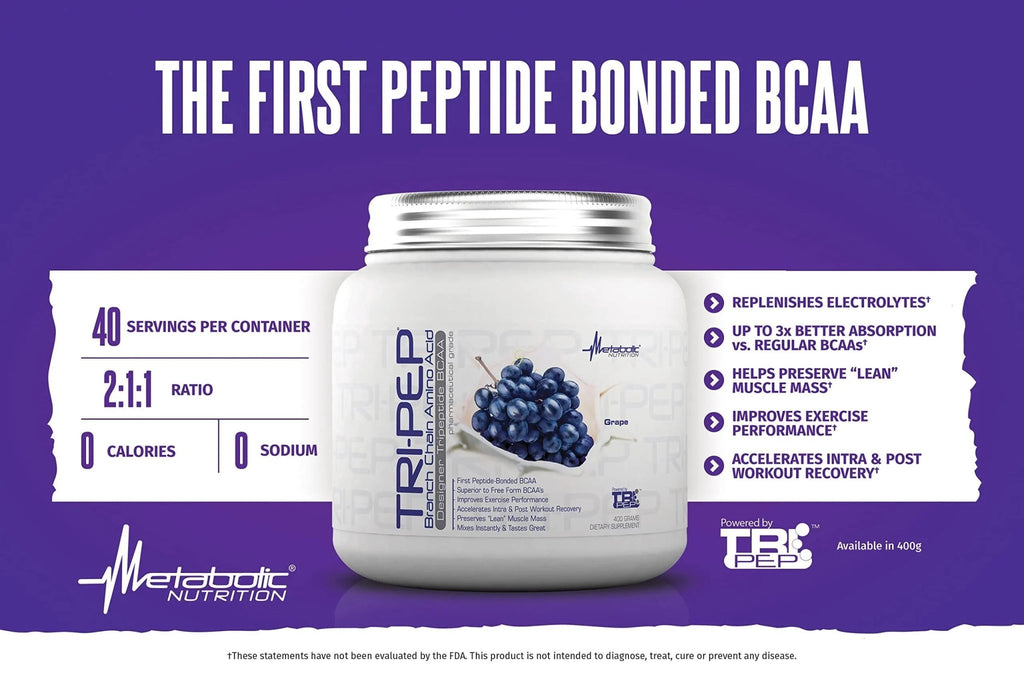 Metabolic Nutrition - TRIPEP - Tri-Peptide Branch Chain Amino Acid, BCAA Powder - TrustMedUSA