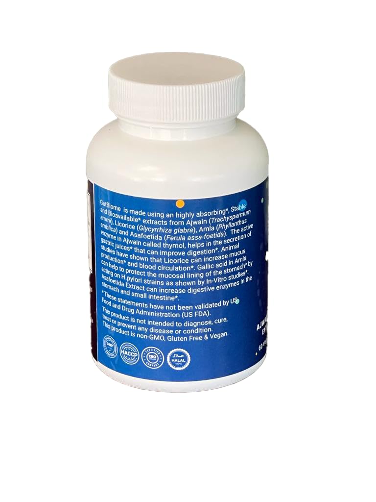 Metacure GutBiome – Liposomal Extracts of Ajwain, Licorice, Amla & Asafoetida – Advanced Digestive Support Formula – Vegan, Non‑GMO, Gluten‑Free – 60 Capsules - TrustMedUSA