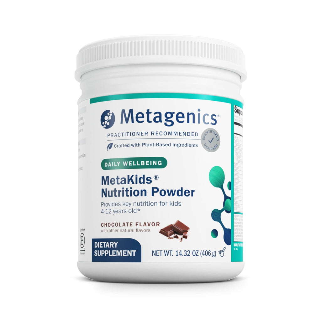 Metagenics MetaKids Nutrition Powder - Kids Multivitamin Powder with Prebiotics, DHA, Protein & Amino Acids* - Complete Protein - Non‑GMO, Gluten‑Free - Chocolate - 14.32 oz - TrustMedUSA