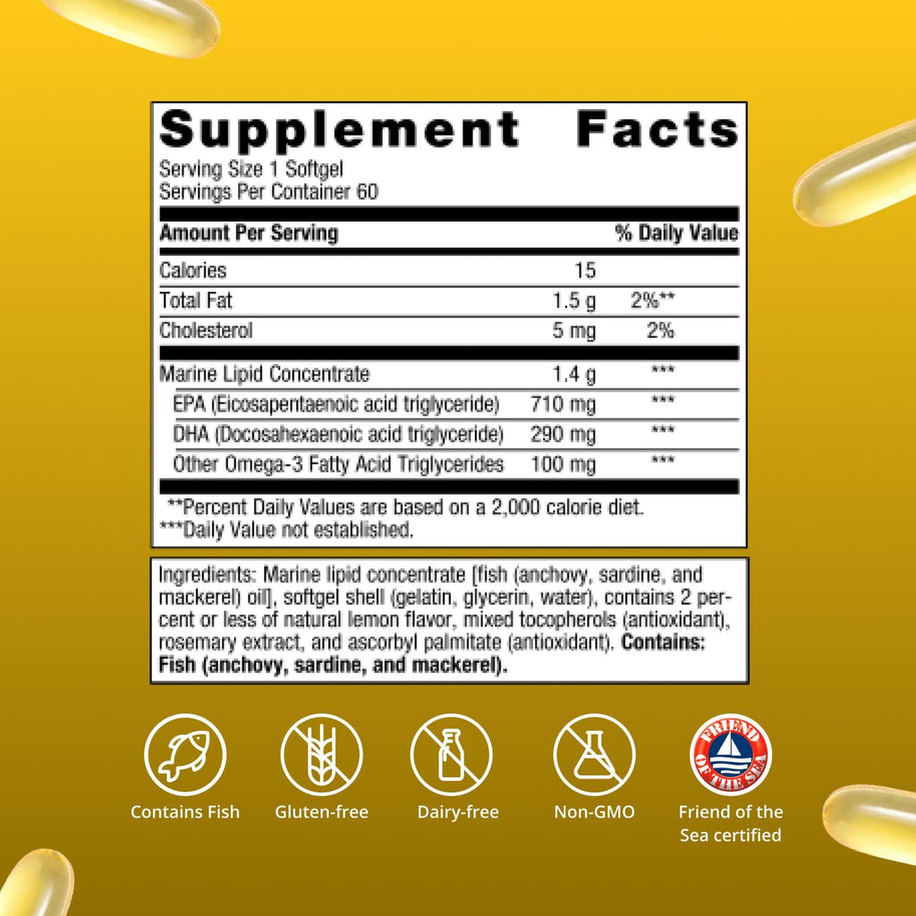 Metagenics OmegaGenics EPA-DHA 1000 mg - High Potency Omega-3 Fish Oil Supplement for Heart, Brain & Joint Health - TrustMedUSA