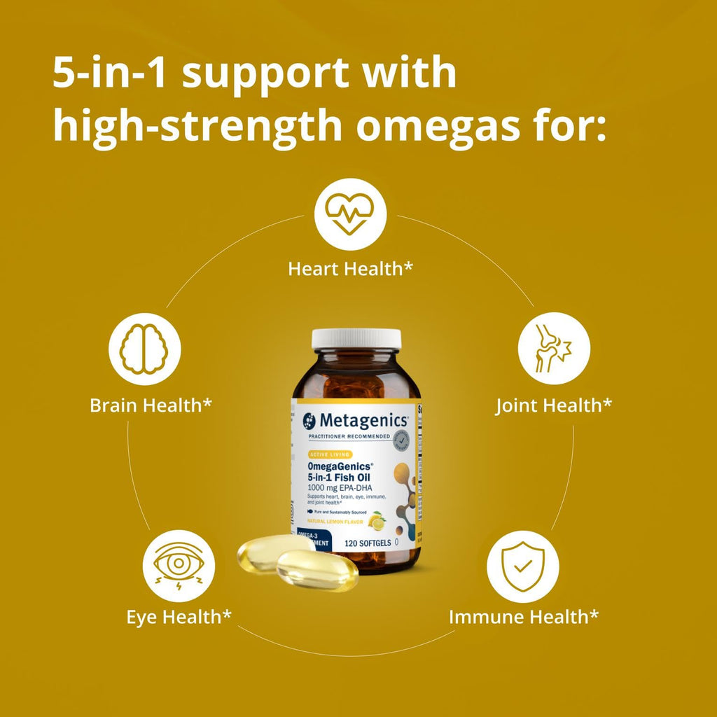 Metagenics OmegaGenics EPA-DHA 1000 mg - High Potency Omega-3 Fish Oil Supplement for Heart, Brain & Joint Health - TrustMedUSA