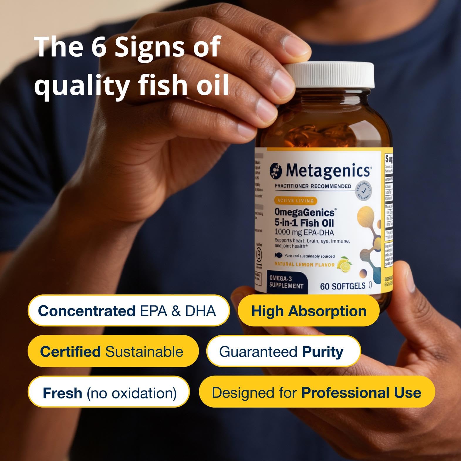 Metagenics OmegaGenics EPA-DHA 1000 mg - High Potency Omega-3 Fish Oil Supplement for Heart, Brain & Joint Health - TrustMedUSA