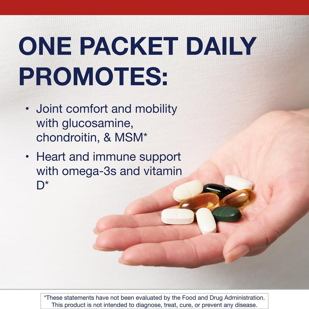 Metagenics Wellness Essentials Active Daily Packs - with Glucosamine, Chondroitin, MSM, Magnesium, Vitamin C & Omega-3* - Supports Mobility, Cartilage & Bone Health* - 30 Packets - TrustMedUSA