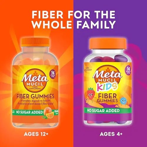 Metamucil Fiber Supplement Gummies, Sugar Free Orange Flavor, 5g Prebiotic Plant Based - TrustMedUSA