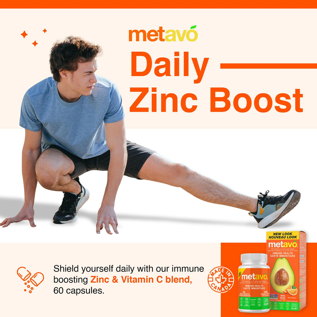 Metavo Immune Health - Natural Immune Support Supplement, Essential Zinc Supplements for Men & Women Enriched with Vitamin C, D & Copper, 60 Vegan Capsules, 30 Servings - TrustMedUSA