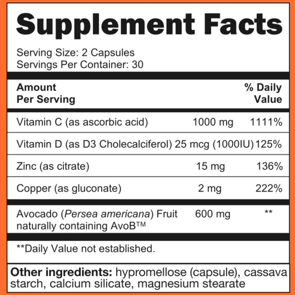 Metavo Immune Health - Natural Immune Support Supplement, Essential Zinc Supplements for Men & Women Enriched with Vitamin C, D & Copper, 60 Vegan Capsules, 30 Servings - TrustMedUSA