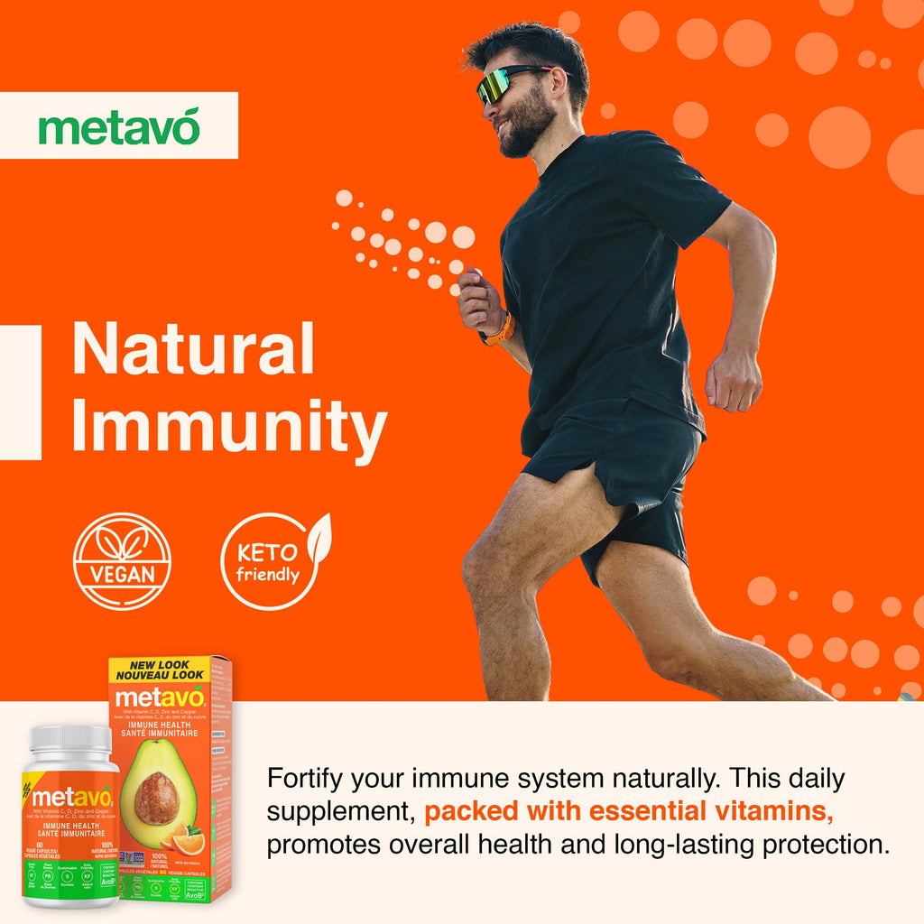 Metavo Immune Health - Natural Immune Support Supplement, Essential Zinc Supplements for Men & Women Enriched with Vitamin C, D & Copper, 60 Vegan Capsules, 30 Servings - TrustMedUSA