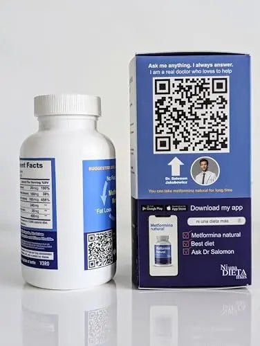 METFORMINA Natural - Weight Loss Aid and Metabolism Support - Dr Salomon, 60 Cap - TrustMedUSA