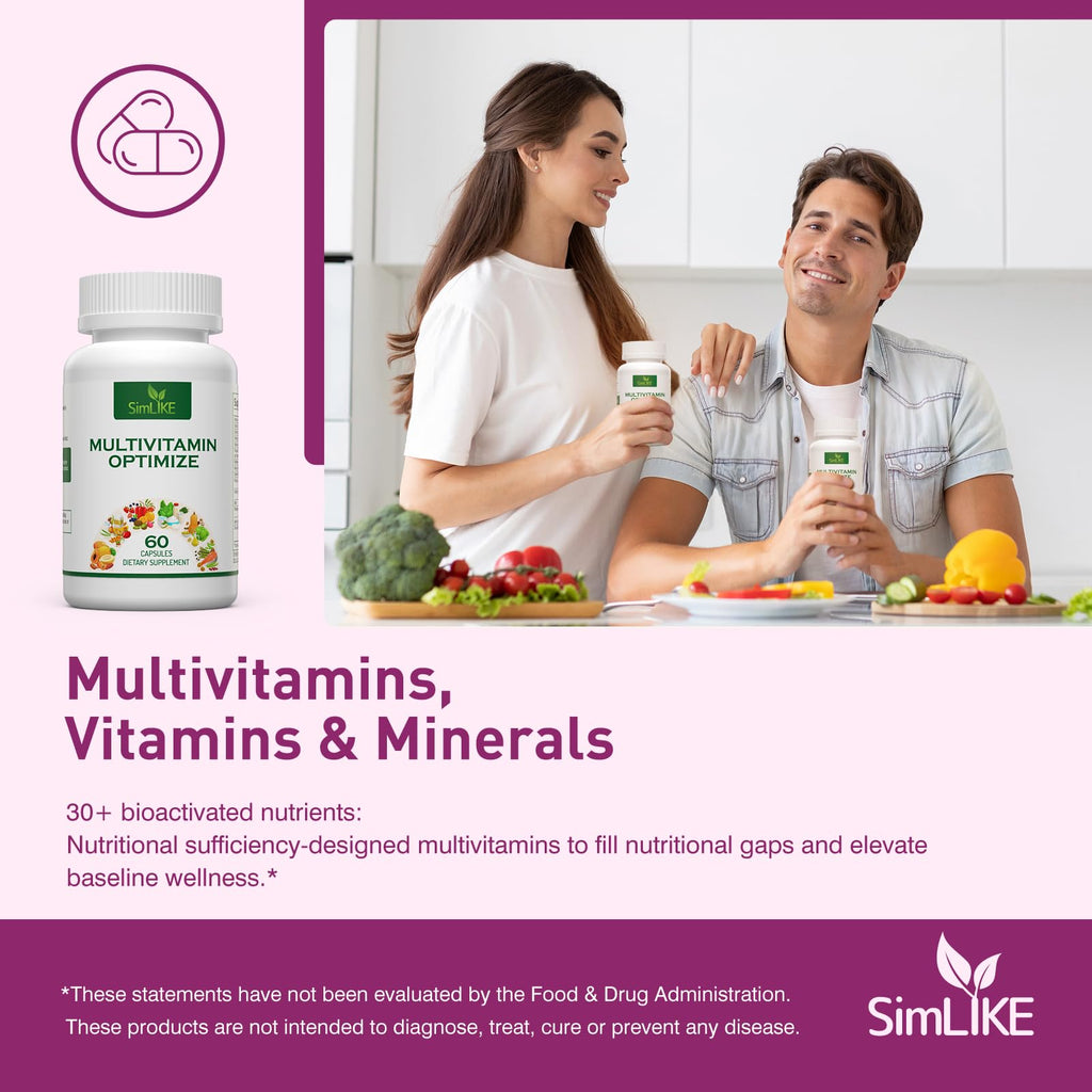 Methylated Multivitamin for Women, 30-in-1 Nutrients Formula with Inositol, CoQ10, Biotin, Zinc for Hair Health Support, Resveratrol, Vitamin C, Alpha Lipoic Acid for Skin Health Support, 60 Capsules - TrustMedUSA