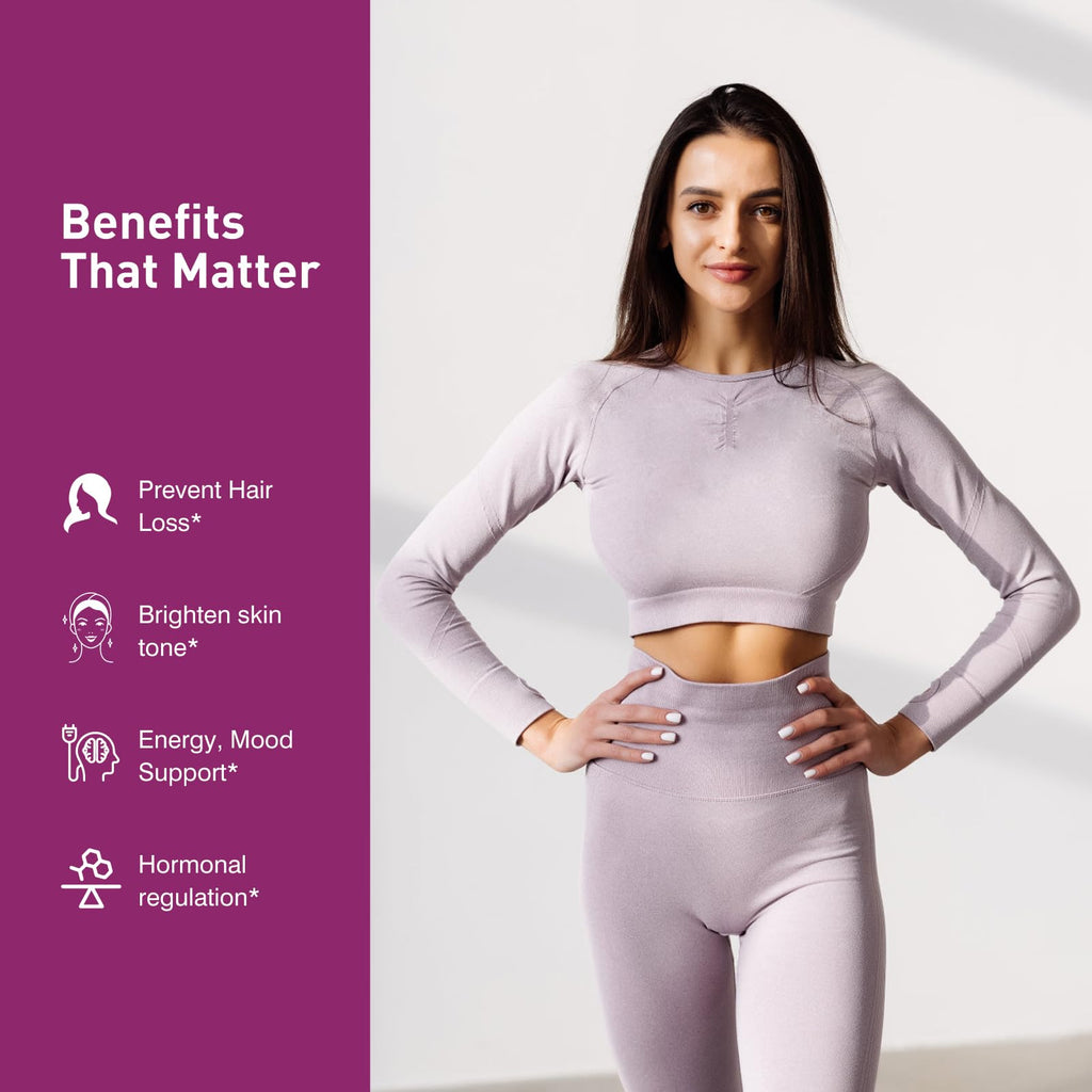 Methylated Multivitamin for Women, 30-in-1 Nutrients Formula with Inositol, CoQ10, Biotin, Zinc for Hair Health Support, Resveratrol, Vitamin C, Alpha Lipoic Acid for Skin Health Support, 60 Capsules - TrustMedUSA