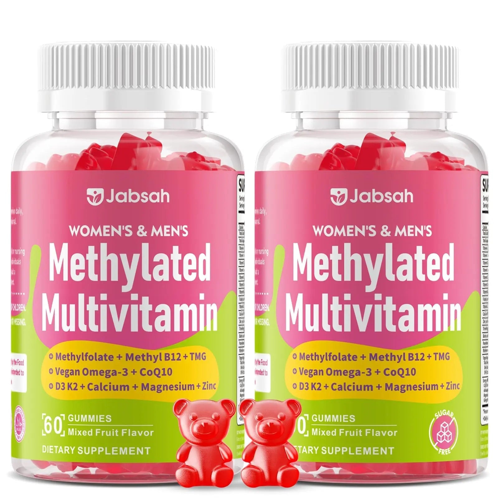 Methylated Vitamin B Complex Gummies for Women & Men, Multivitanins Gummy with Vitamin A, C ,E, Methylfolate & B12, TMG, Calcium, D3 K2 - TrustMedUSA