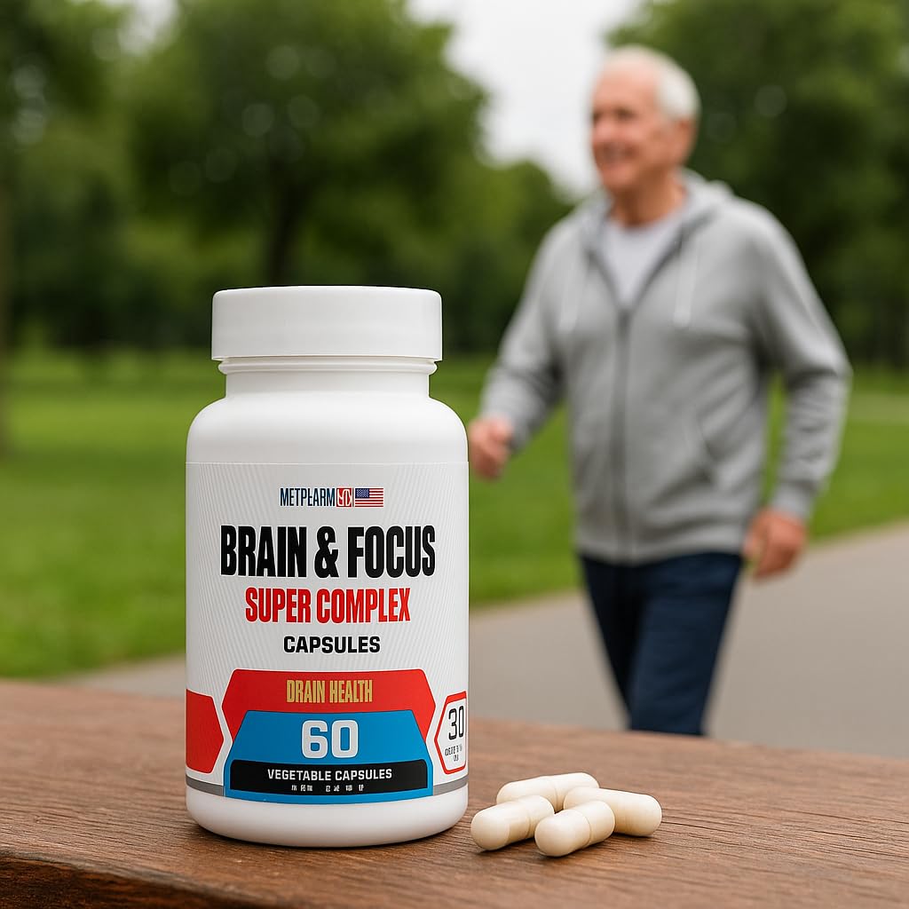 MetpharmUSA Brain & Focus Nootropic Super Complex Supplement for Brain Support and Performance, Improved Focus Memory and Mental Performance - TrustMedUSA