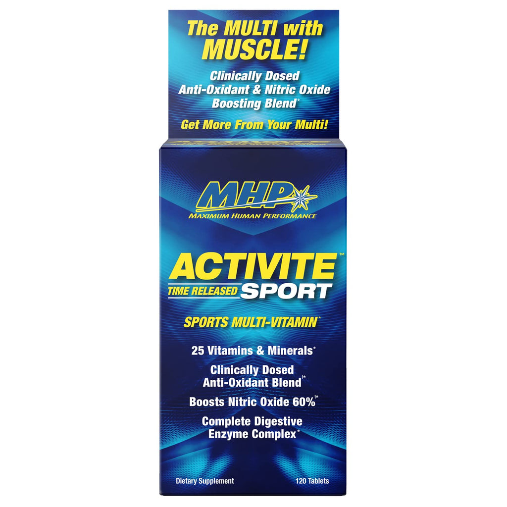 MHP Activite Sport Multi Vitamin, 25 Vitamins and Minerals, Nitric Oxide Booster, Digestive Enzymes, Antioxidants, 120 Tablets - TrustMedUSA