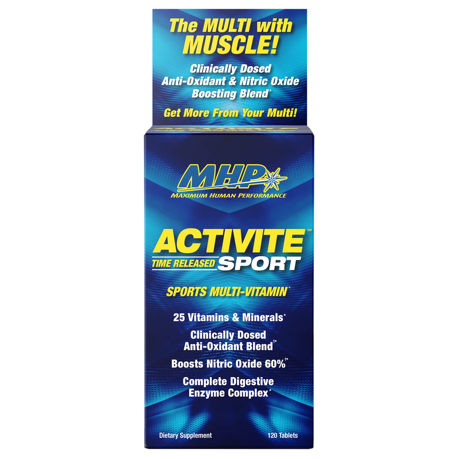 MHP Activite Sport Multi Vitamin, 25 Vitamins and Minerals, Nitric Oxide Booster, Digestive Enzymes, Antioxidants, 120 Tablets - TrustMedUSA