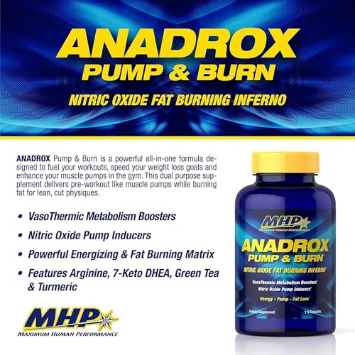MHP Anadrox Pump & Burn, Nitric Oxide Fat Burning Inferno, 112 capsules - TrustMedUSA