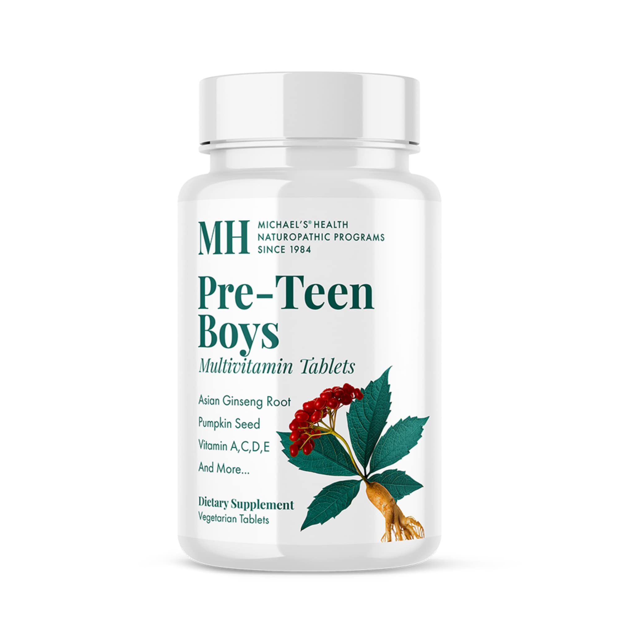 Michael's Health Naturopathic Programs Pre-Teen Boys Daily Multivitamin - 60 Vegetarian Tablets - With Male Herbal Blend - Kosher - 60 Servings - TrustMedUSA