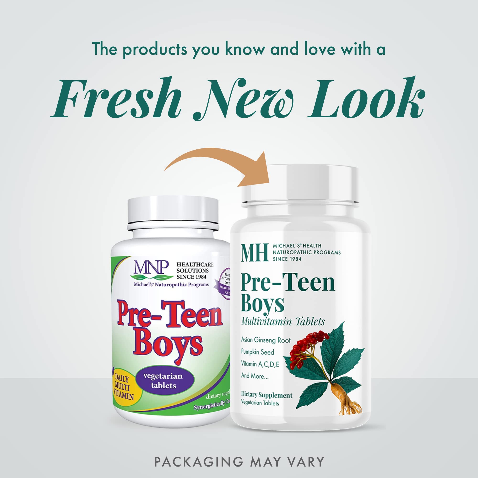Michael's Health Naturopathic Programs Pre-Teen Boys Daily Multivitamin - 60 Vegetarian Tablets - With Male Herbal Blend - Kosher - 60 Servings - TrustMedUSA