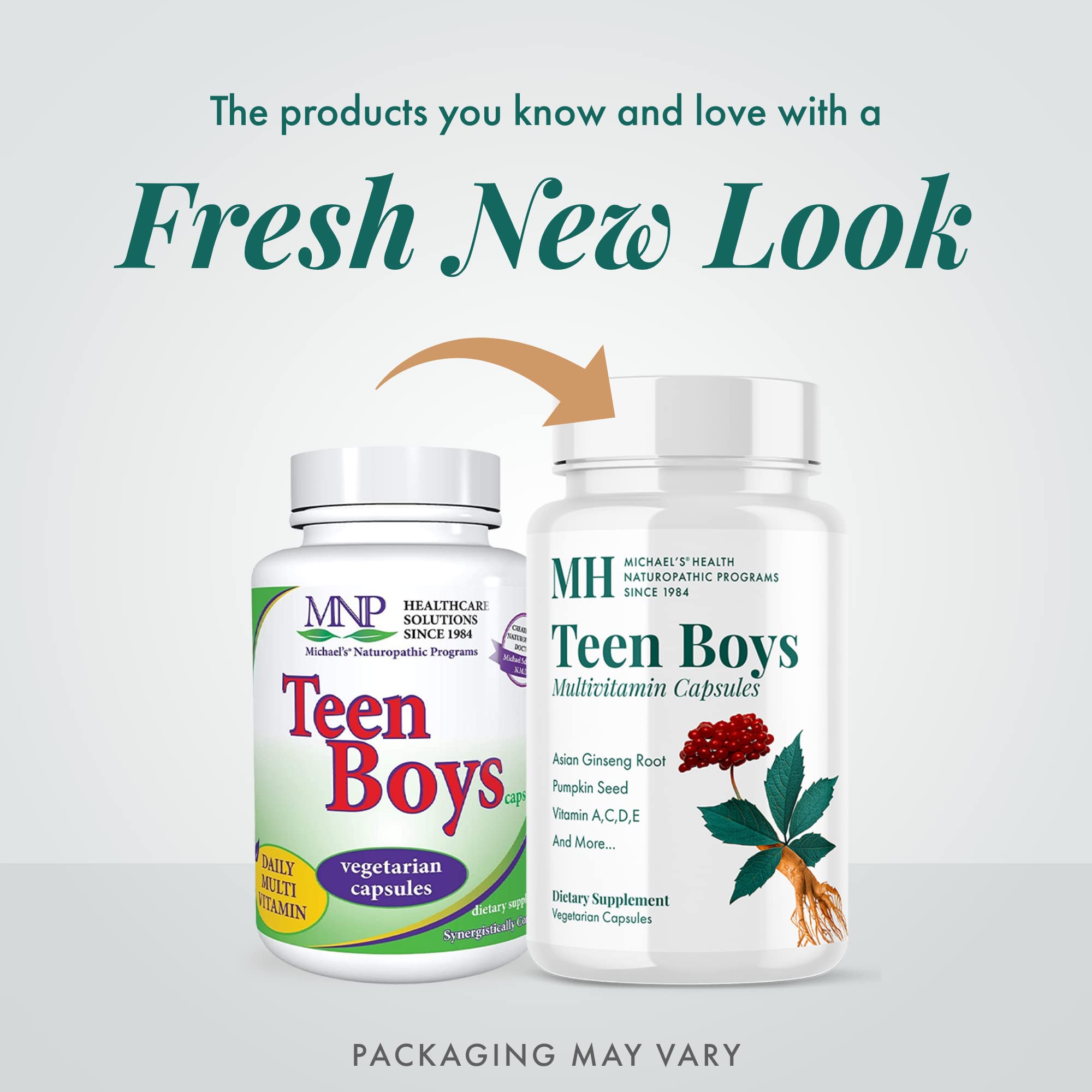 Michael's Health Naturopathic Programs Teen Boys - 60 Vegetarian Capsules - Daily Multivitamin Supplement - Kosher - 30 Servings - TrustMedUSA
