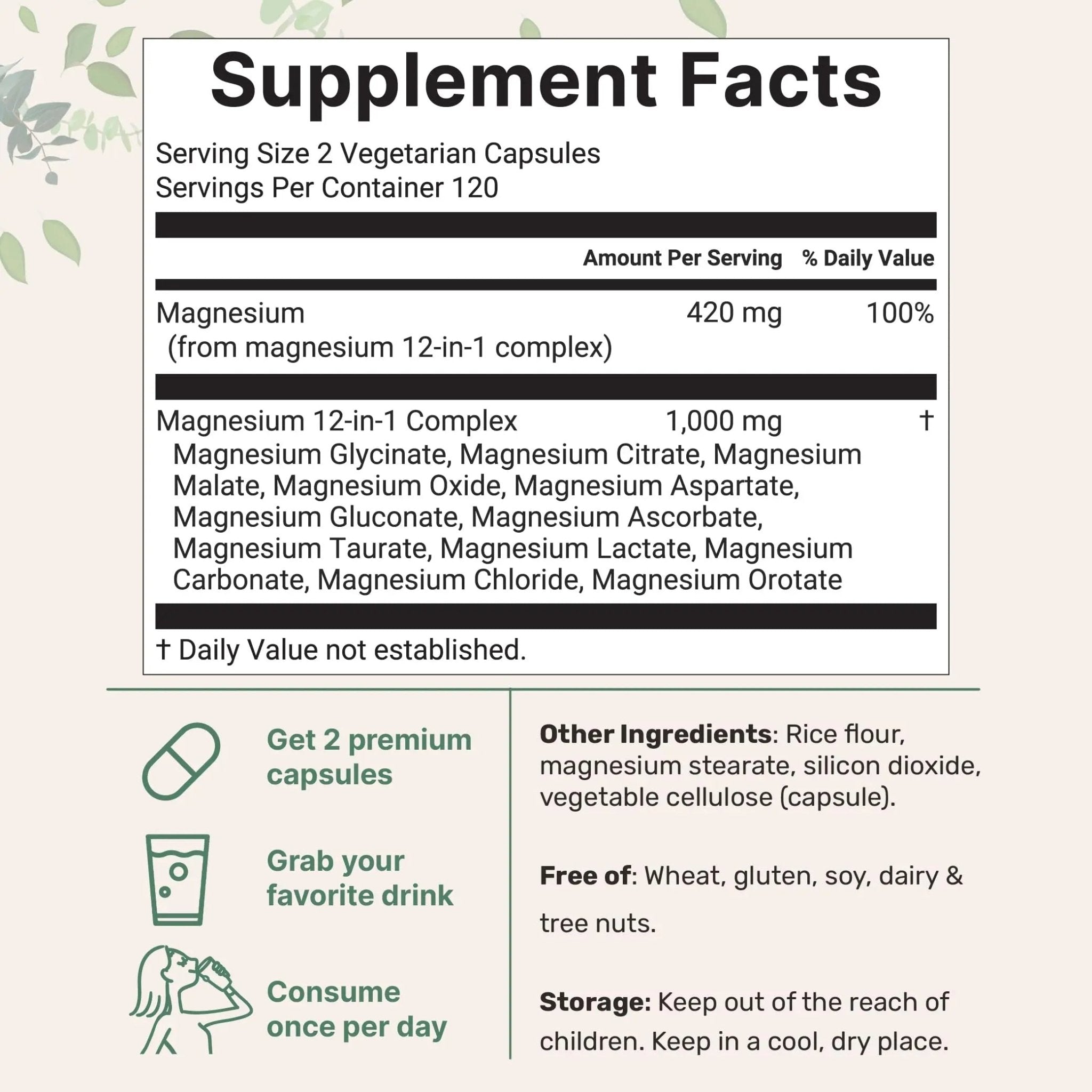 Micro Ingredients 12‑in‑1 Magnesium Complex 1000 mg, 240 Capsules – Magnesium Glycinate, Citrate, Taurate, Malate & More – High Absorption Formula for Men & Women – Chelated & Purified - TrustMedUSA