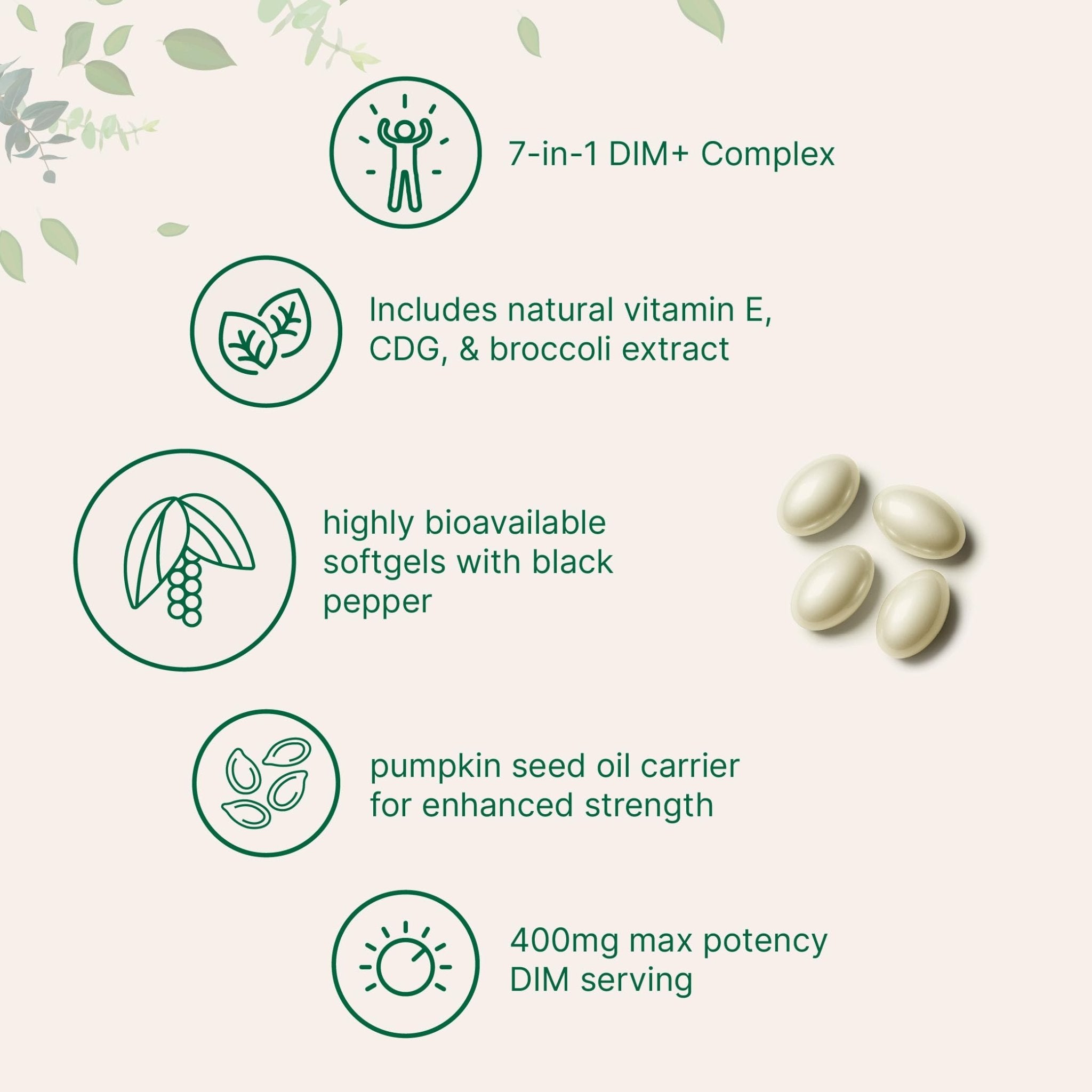 Micro Ingredients DIM+ Supplement 400mg for Men & Women | 240 Softgels with Pumpkin Seed Oil | Highly Bioavailable 7-in-1 Complex with Vitamin E, CDG, Broccoli & Black Pepper Extract - TrustMedUSA