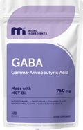 Micro Ingredients GABA 750 mg with MCT Oil, 300 Softgels | Gamma Aminobutyric Acid with Vitamin B6, 5-HTP, L-Theanine, L-Tryptophan & Magnesium Glycinate | Non-GMO, cGMP Manufactured - TrustMedUSA