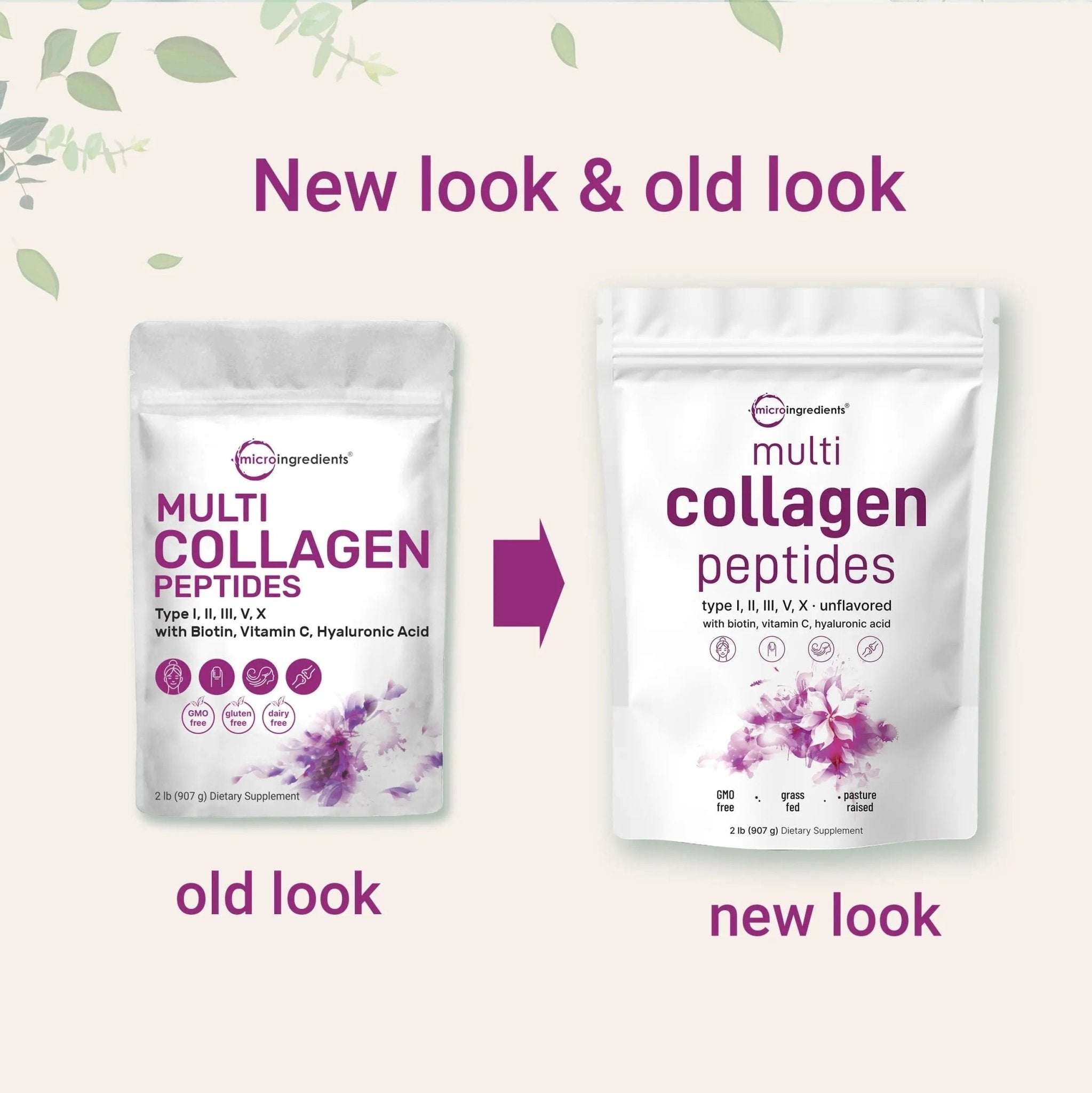 Micro Ingredients Multi Collagen Protein Powder, 2 Pounds – Type I,II,III,V,X with Biotin - TrustMedUSA