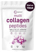 Micro Ingredients Multi Collagen Protein Powder, 2 Pounds – Type I,II,III,V,X with Biotin - TrustMedUSA