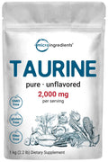 Micro Ingredients Taurine Powder Supplement | 1 KG, 2000mg Per Serving | Unflavored | 100% Pure, Easily Absorbed Free Form | Essential Amino Acids for Exercise, Energy, & Heart Support - TrustMedUSA