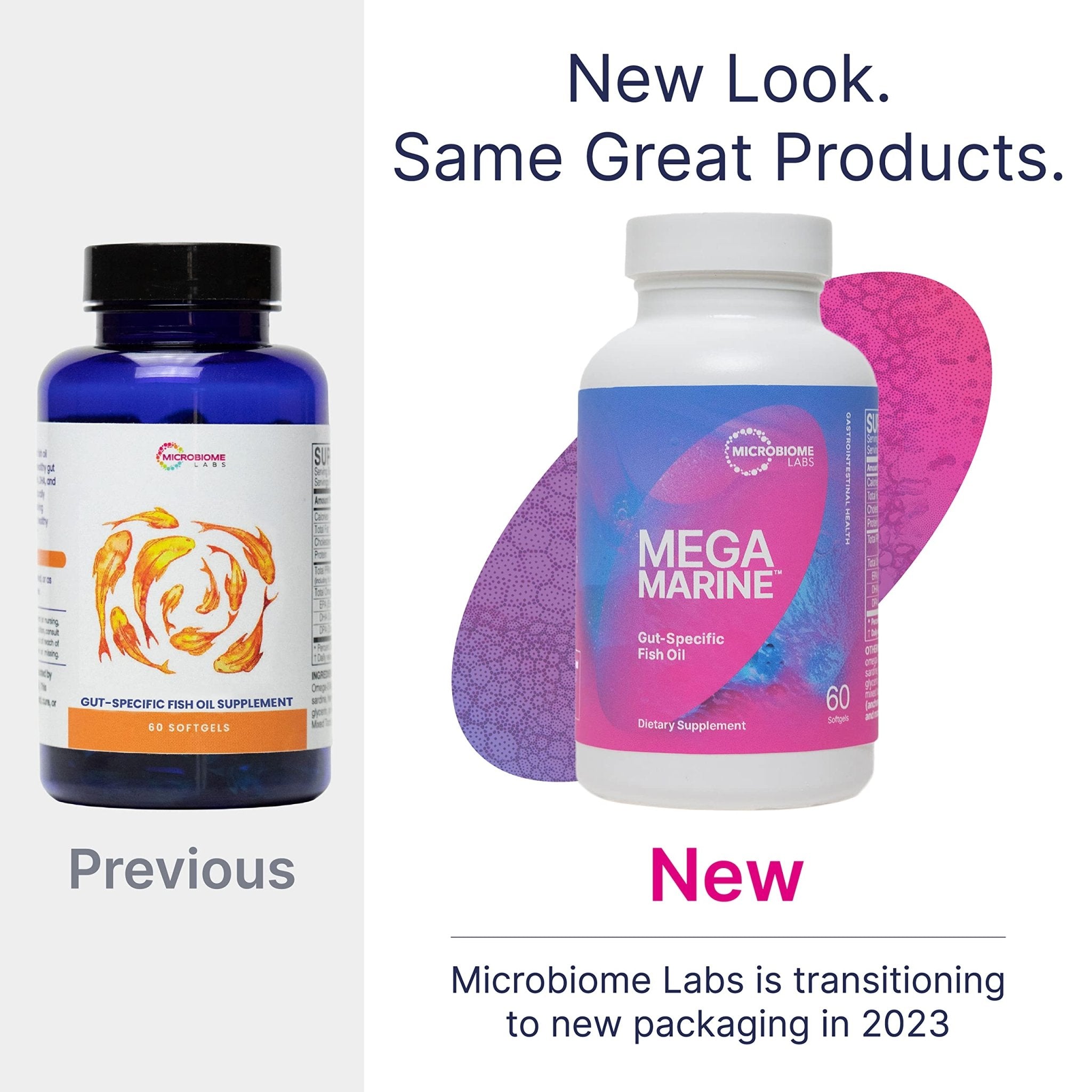 Microbiome Labs MegaMarine Omega 3 Fish Oil Supplements - Gut-Specific EPA DHA Omega 3 Supplement with DPA for Gut Health - Support Immune & Gut Barrier Function (60 Softgels) - TrustMedUSA