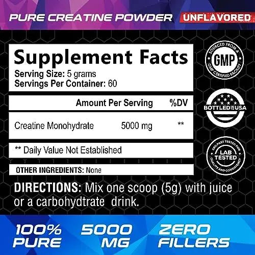 Micronized Creatine Monohydrate Powder - 100% Pure Unflavored Creatine Powder - TrustMedUSA