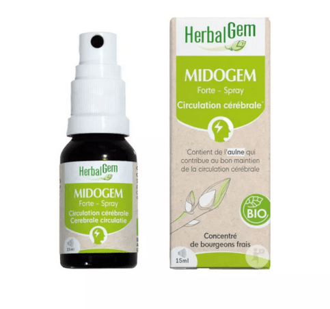 Midogem Forte Spray 10 ml Complexe circulation cérébrale / Migraines BIO GC25 HERBALGEM - TrustMedUSA