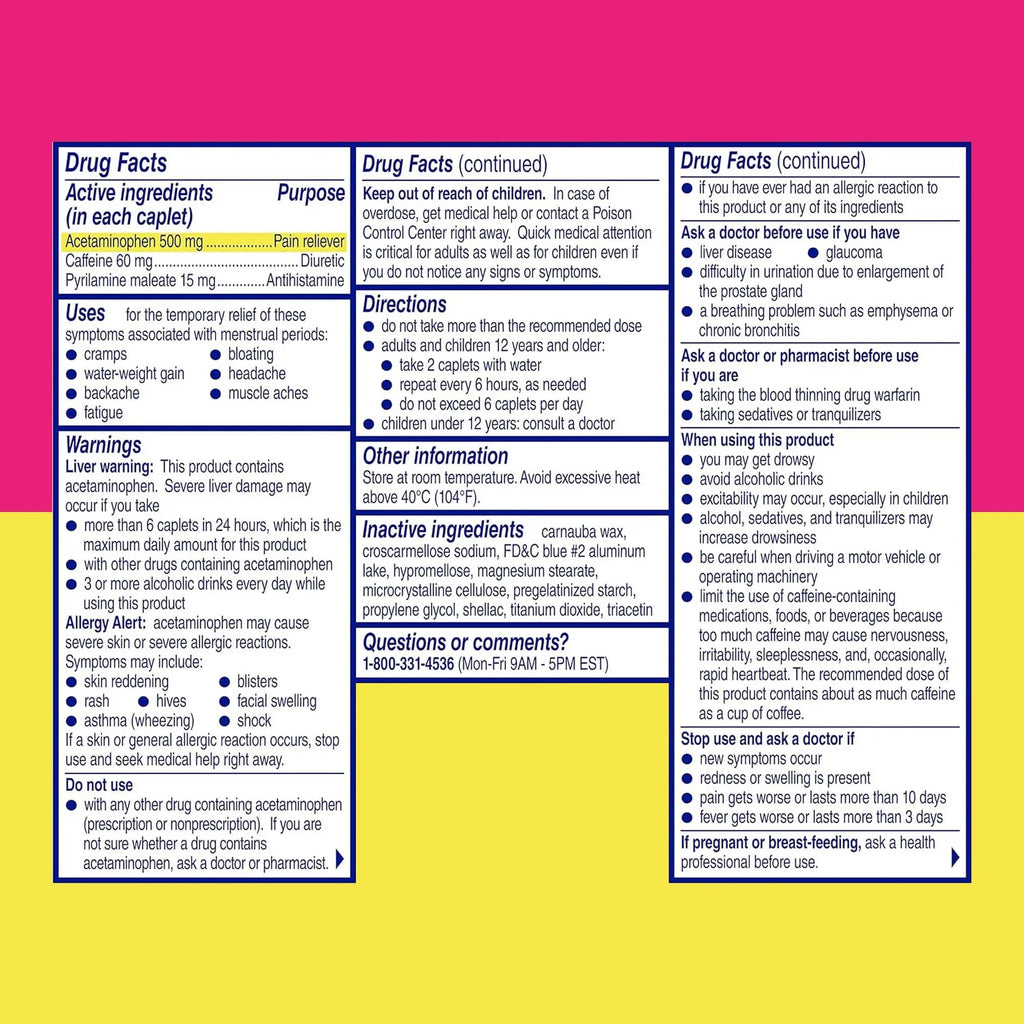 Midol Complete Menstrual Pain Relief Caplets with Acetaminophen for Period Cramps, and Menstrual Symptom Relief - 40 Count (Pack of 3) (Packaging May Vary) - TrustMedUSA