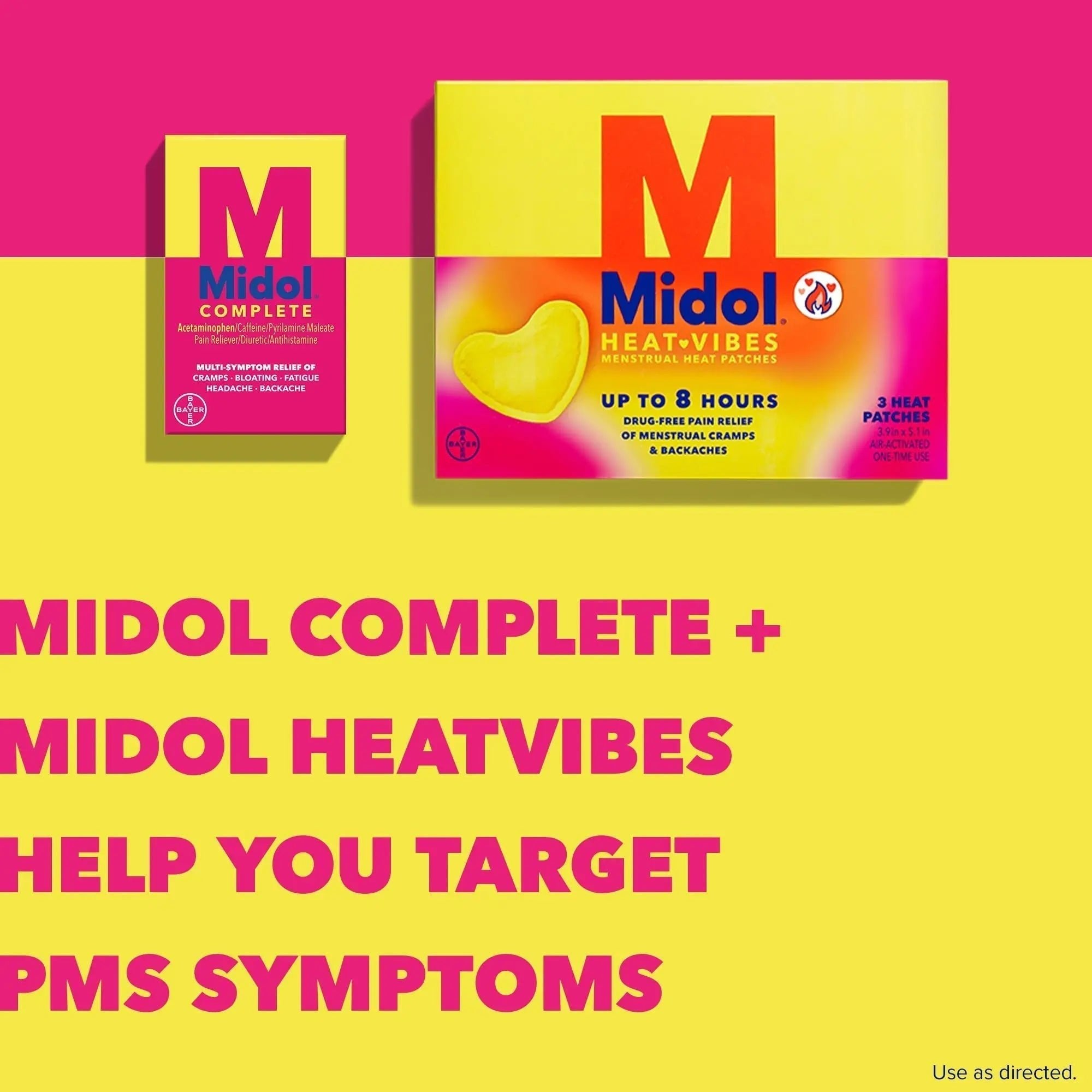 Midol Complete Menstrual Pain Relief Caplets with Acetaminophen for Period Cramps, and Menstrual Symptom Relief - 40 Count (Pack of 3) (Packaging May Vary) - TrustMedUSA