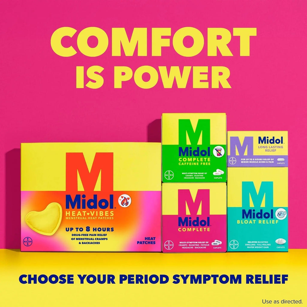 Midol Complete Menstrual Pain Relief Caplets with Acetaminophen for Period Cramps, and Menstrual Symptom Relief - 40 Count (Pack of 3) (Packaging May Vary) - TrustMedUSA