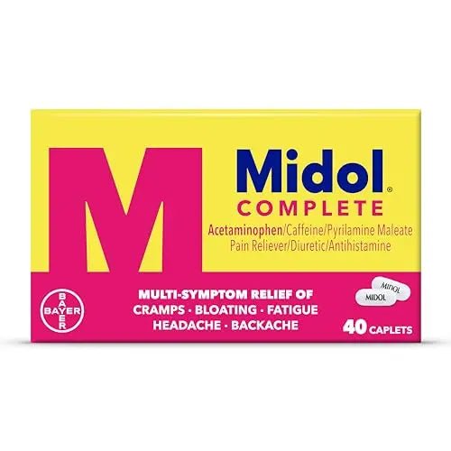 Midol Complete Menstrual Pain Relief Caplets with Acetaminophen for Period Cramps, and Menstrual Symptom Relief - 40 Count (Pack of 3) (Packaging May Vary) - TrustMedUSA
