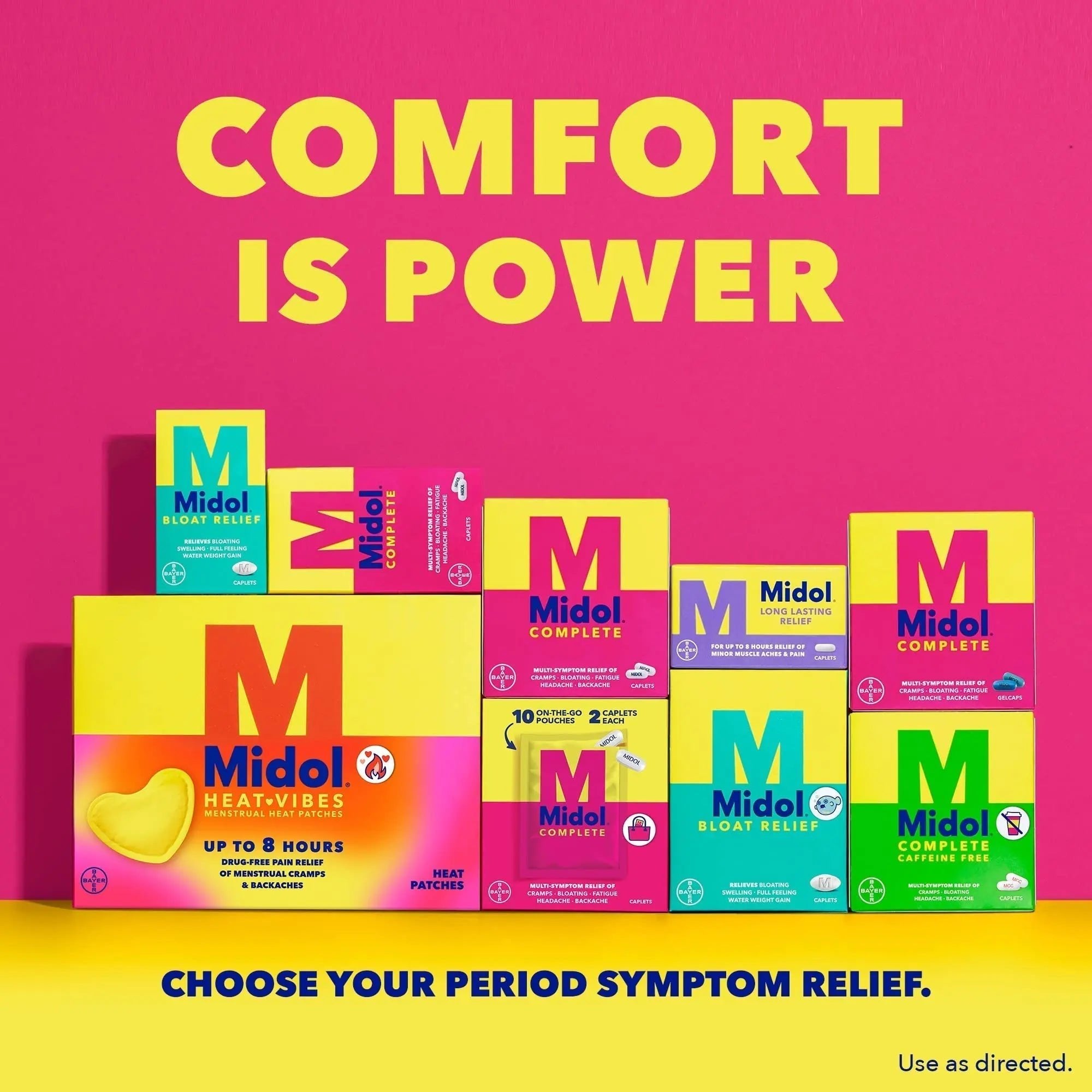 Midol Long Lasting Relief 20ct: Midol Long Lasting Relief, Menstrual Symptom Reliever & Fever Reducer, Caplets with Acetaminophen for Menstrual Pain Relief - 20 Count (Packaging May Vary) - TrustMedUSA