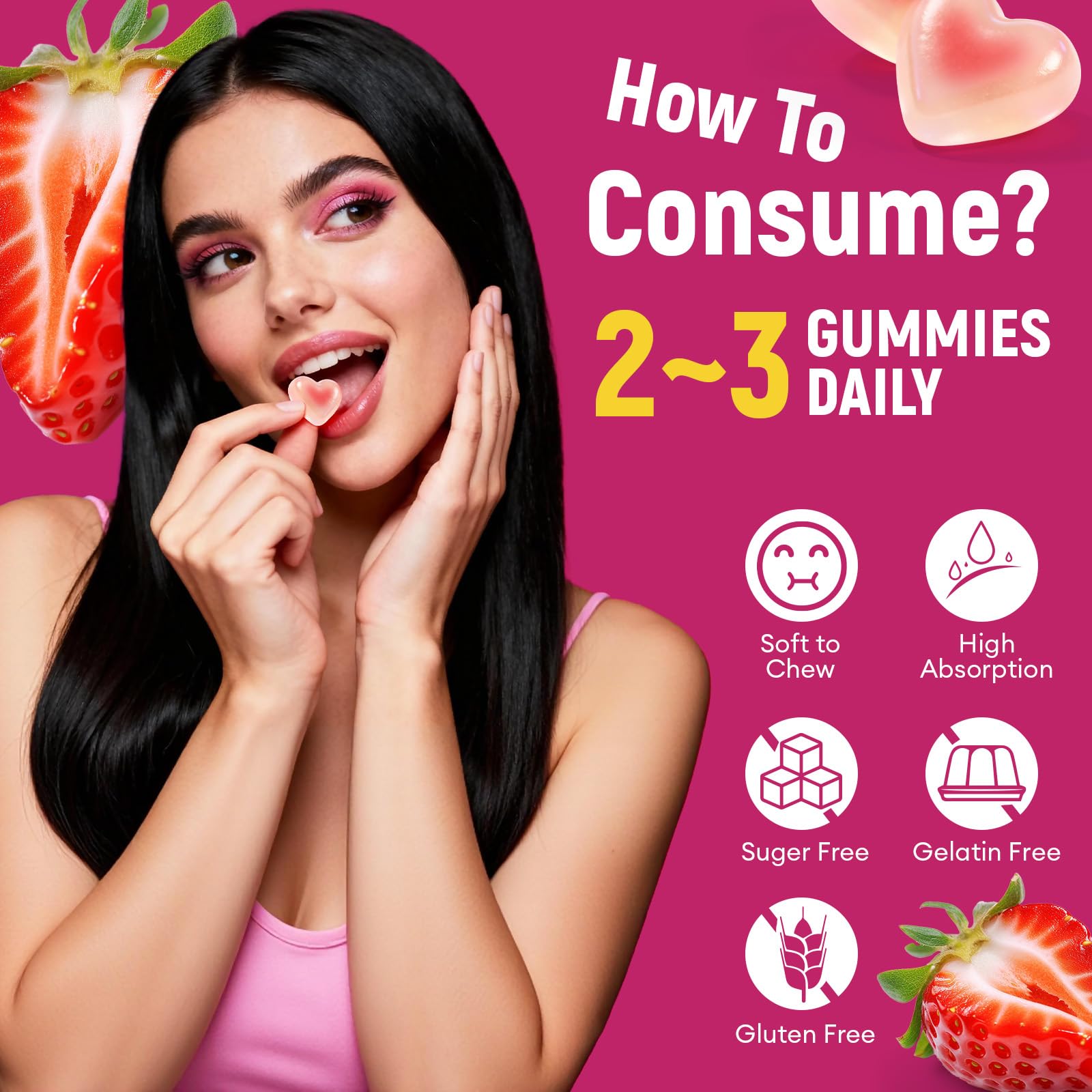 Migcopat 10G Fiber Gummies with Collagen Peptides, Hyaluronic Acid, Vitamin C, ACV, 30 Billion CFU Probiotics – Sugar Free Collagen Gummy for Skin, Hair & Nails - TrustMedUSA