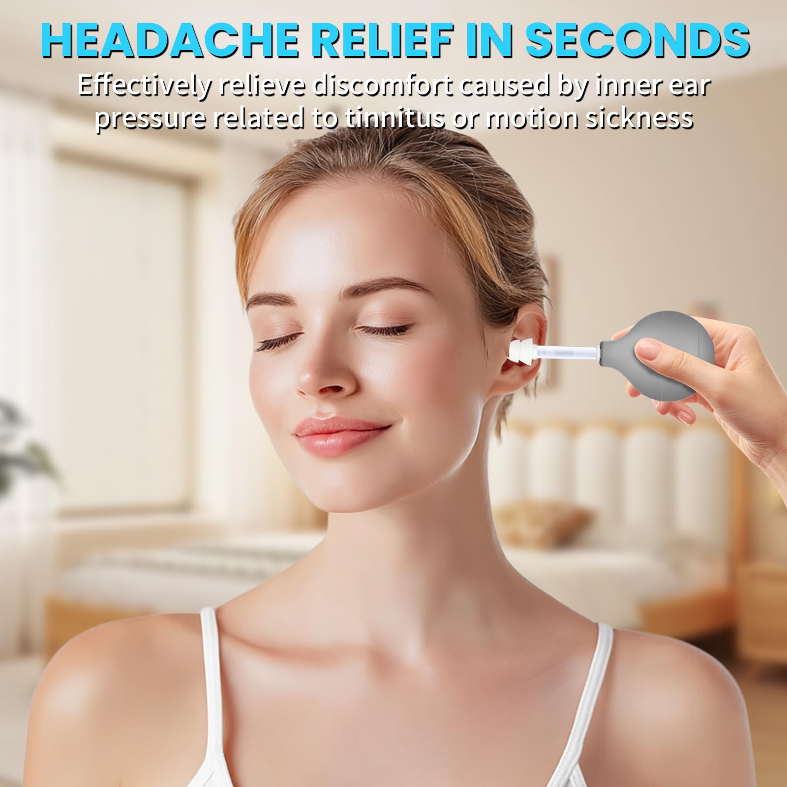 Migraine & Ear Pressure Relief Device | Tension Headache, Ear Ache & Airplane Pressure Relief | Drug-Free Migraine Relief Products Gift for Sufferers（Gray） - TrustMedUSA