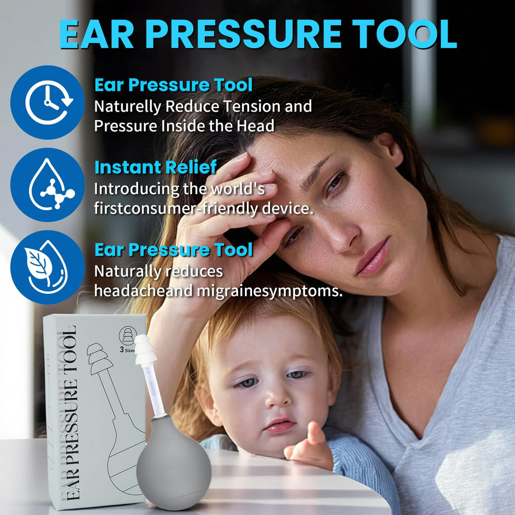 Migraine & Ear Pressure Relief Device | Tension Headache, Ear Ache & Airplane Pressure Relief | Drug-Free Migraine Relief Products Gift for Sufferers（Gray） - TrustMedUSA