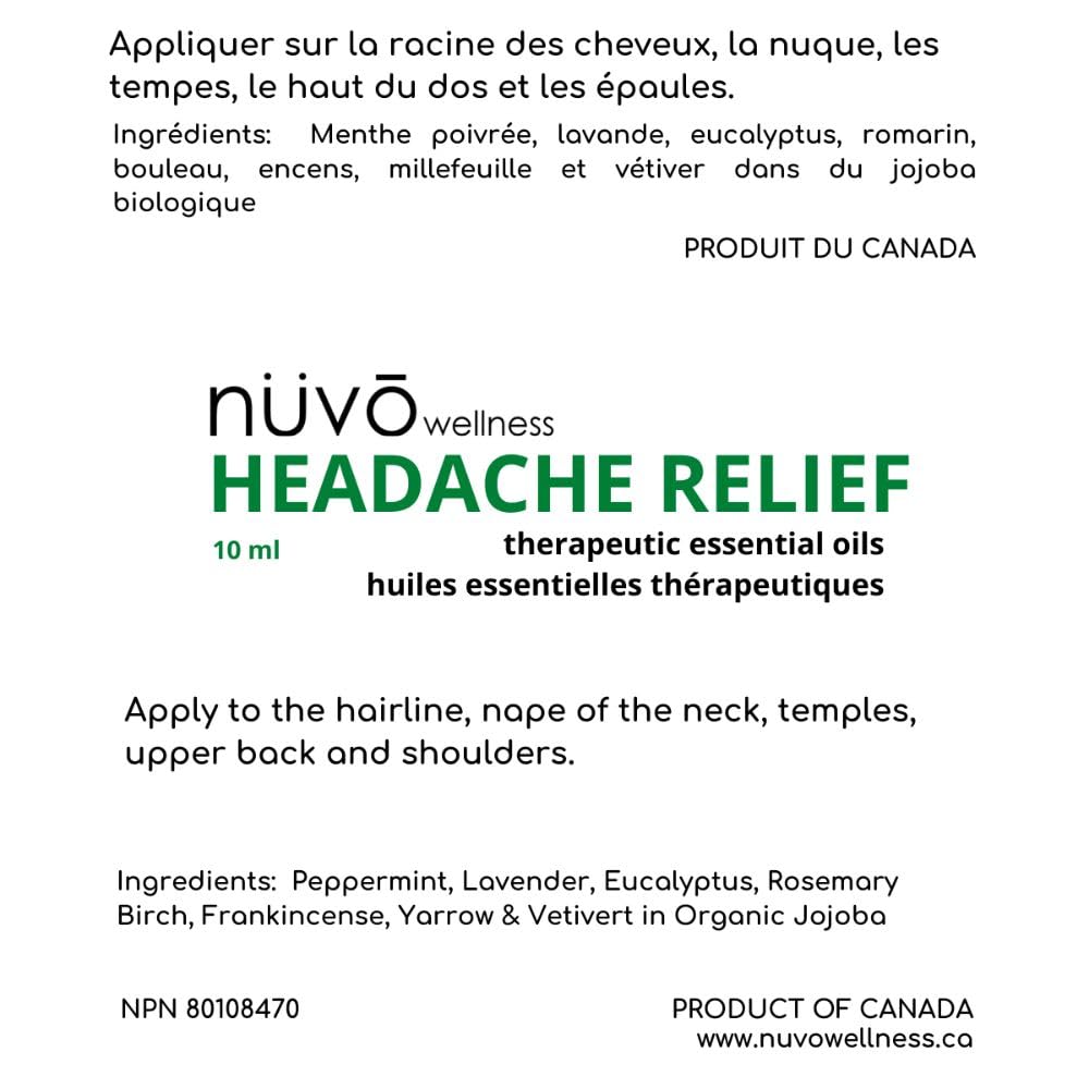 Migraine Relief Roll-On, Made with Peppermint, Lavender, Eucalyptus, & Other Aromatherapy Essential Oils, for Headaches, and Sore Muscles - TrustMedUSA