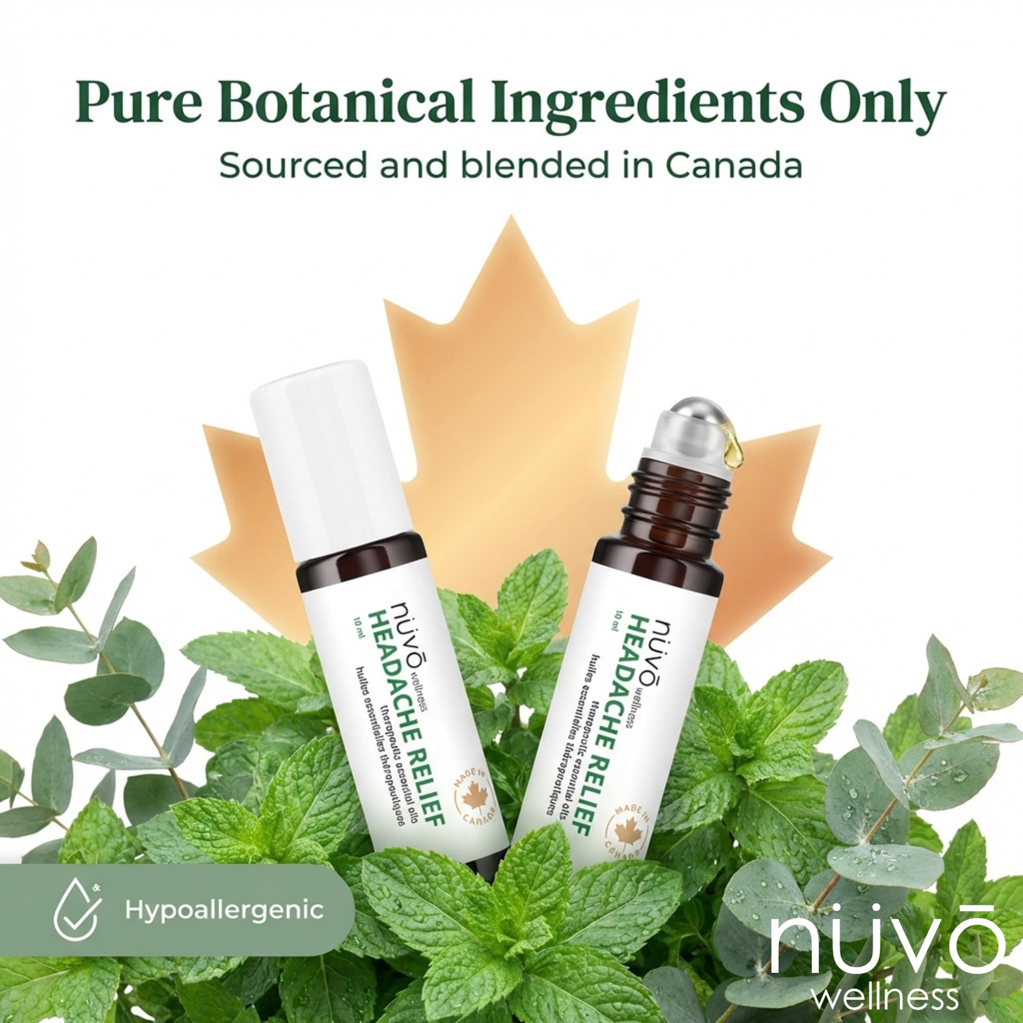 Migraine Relief Roll-On, Made with Peppermint, Lavender, Eucalyptus, & Other Aromatherapy Essential Oils, for Headaches, and Sore Muscles - TrustMedUSA