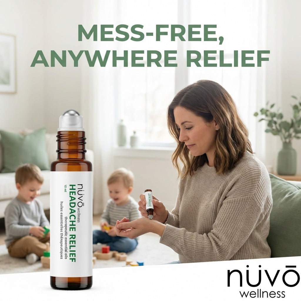 Migraine Relief Roll-On, Made with Peppermint, Lavender, Eucalyptus, & Other Aromatherapy Essential Oils, for Headaches, and Sore Muscles - TrustMedUSA