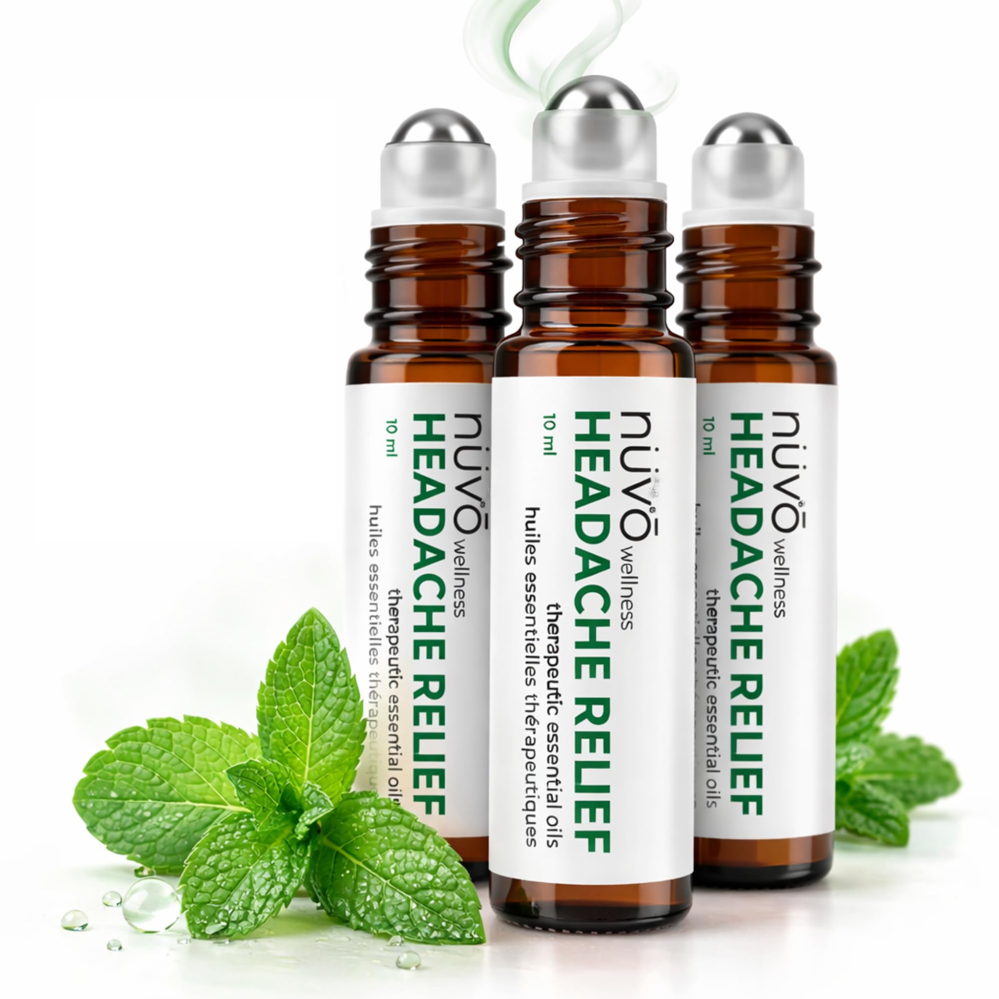 Migraine Relief Roll-On, Made with Peppermint, Lavender, Eucalyptus, & Other Aromatherapy Essential Oils, for Headaches, and Sore Muscles - TrustMedUSA